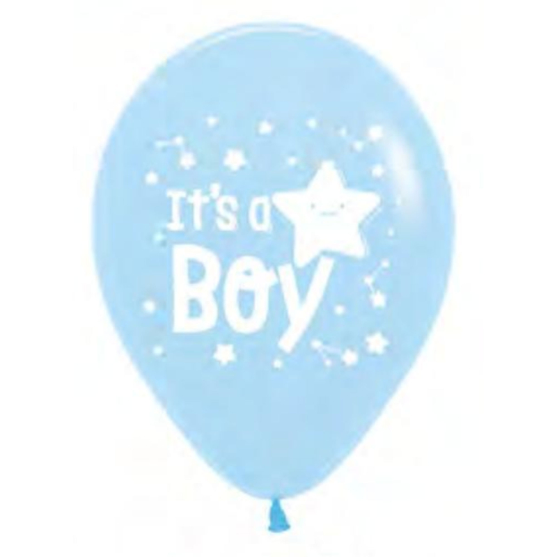 Sempertex 30cm It's a Boy Star Pastel Matte Blue, 25PK : Amscan Asia ...