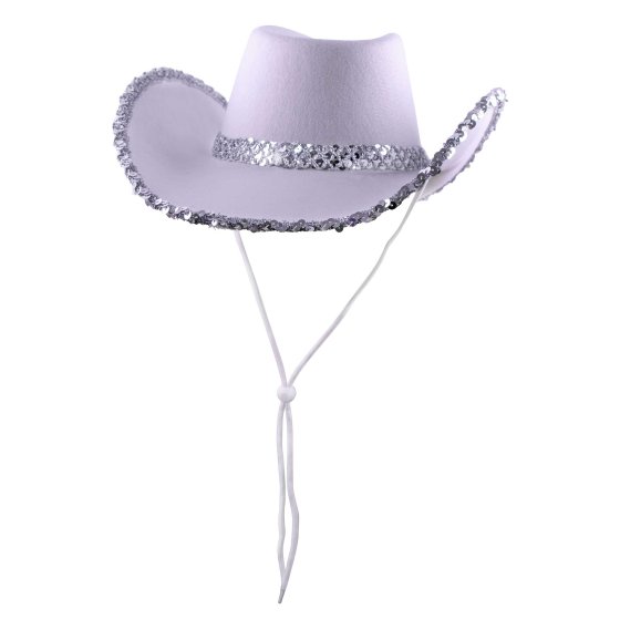 Cowboy Hat White Sequins : Amscan Asia Pacific