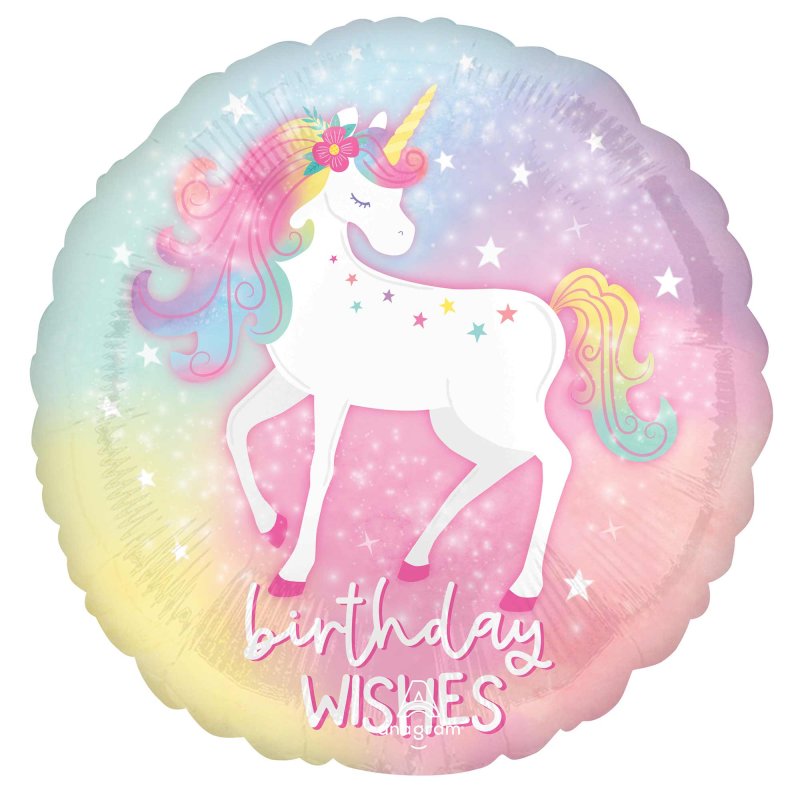 45cm Standard HX Enchanted Unicorn Birthday Wishes S40 : Amscan Asia ...