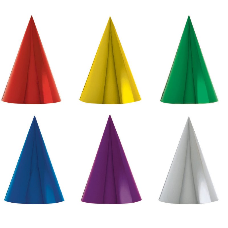 party-cone-hats-17cm-metallic-amscan-asia-pacific
