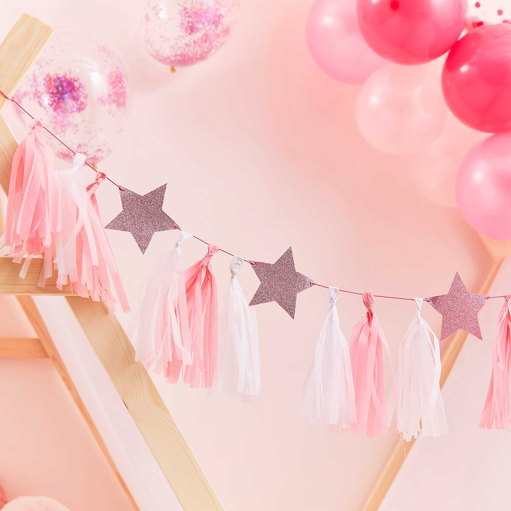 Pink Shimmer Streamer Garland