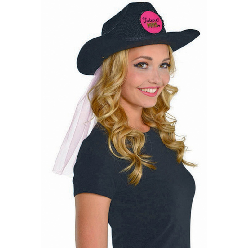 Sassy Bride Cowboy Hat w/Veil : Amscan Asia Pacific